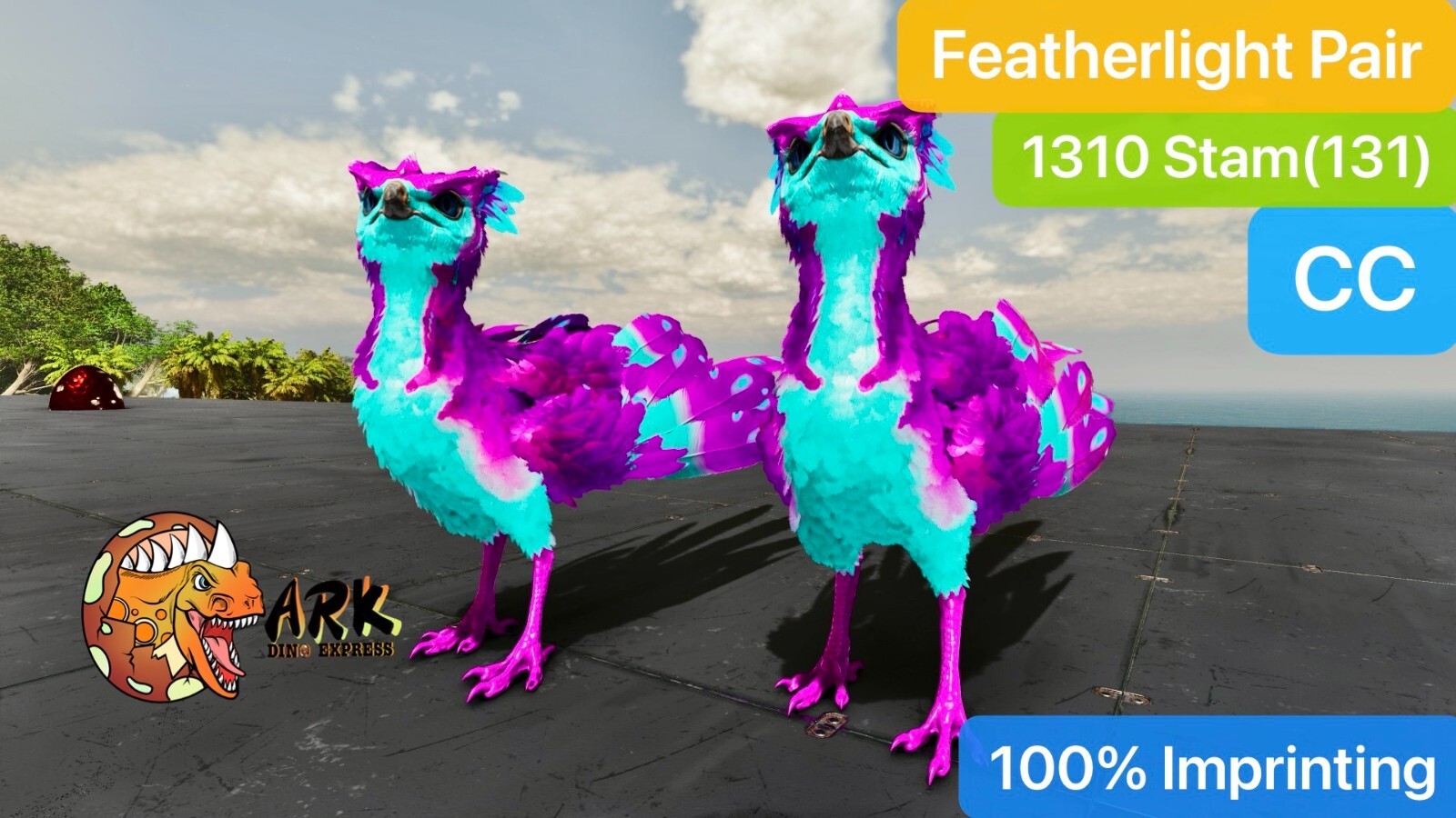 ark survival ascended pve Feather Light Pair, 1310 Stam, CC , 100% Imprinting