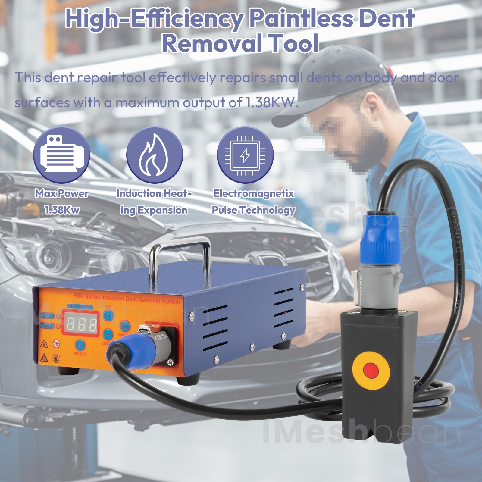 1.38kW PDR Induction Heater Machine Kit Automotive Paintless Dent Repair Tool US
