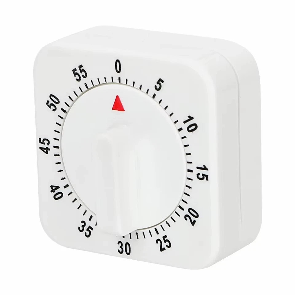 HILIFE Practical 60 Minutes Kitchen Timer Cooking Tools White Square Mechanical