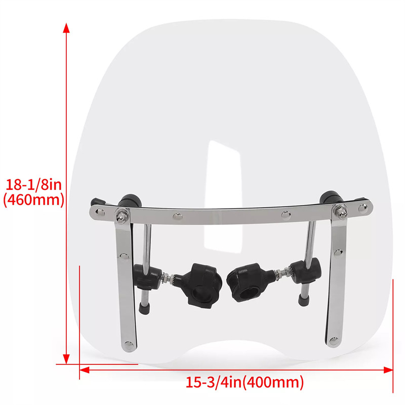 Fits Harley Honda Suzuki Yamaha Motorcycle 7/8'' 1'' 1-1/4" Handlebar Windshield