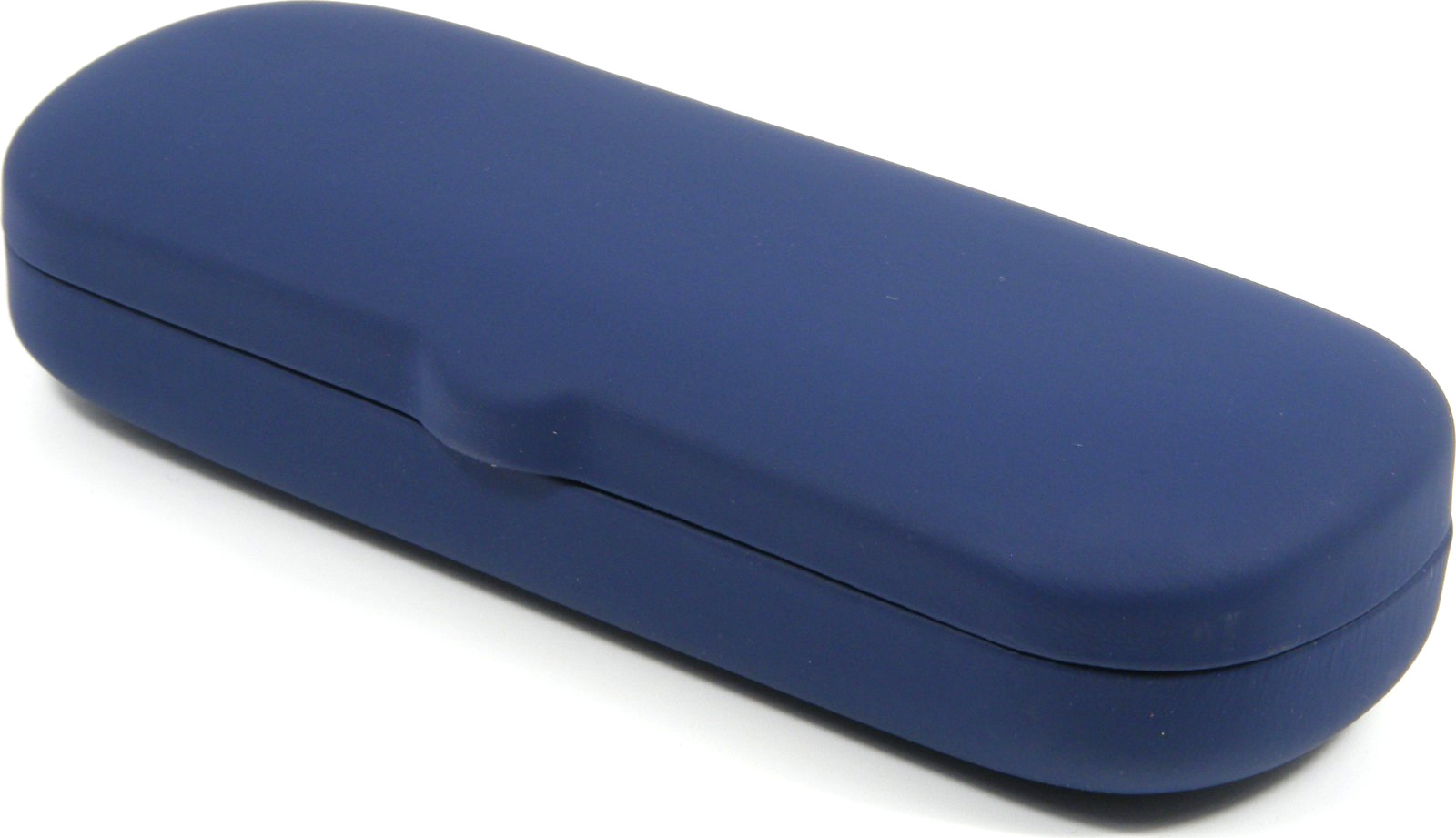 Hard Clam Shell Eyeglasses Case Matte Blue Protective Glasses w/ Cleaning Cloth