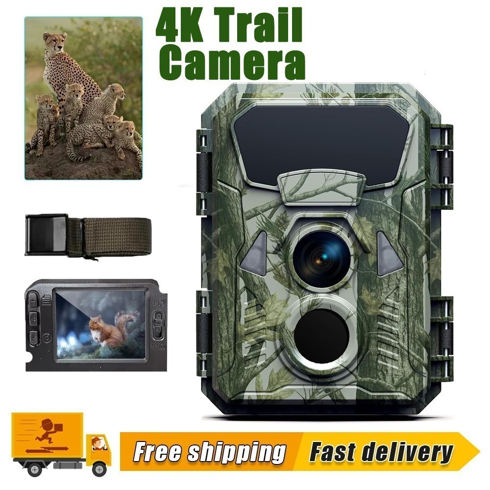 Trail Camera 4K 48MP Hunting Game Camera NO WIFI 940nm No Glow Night Vision IP66