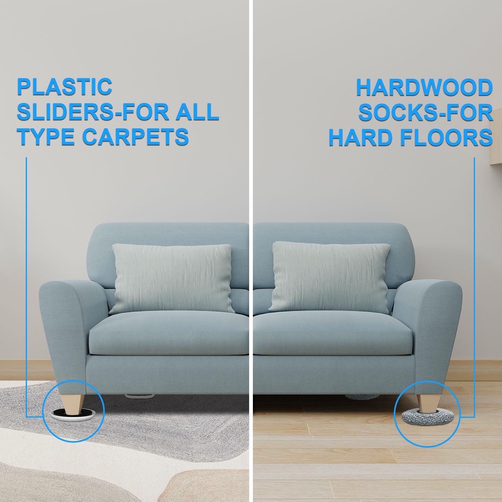New Upgrade Furniture Sliders, Multi-Surface 3-in-1 Furniture Movers Sliders,...