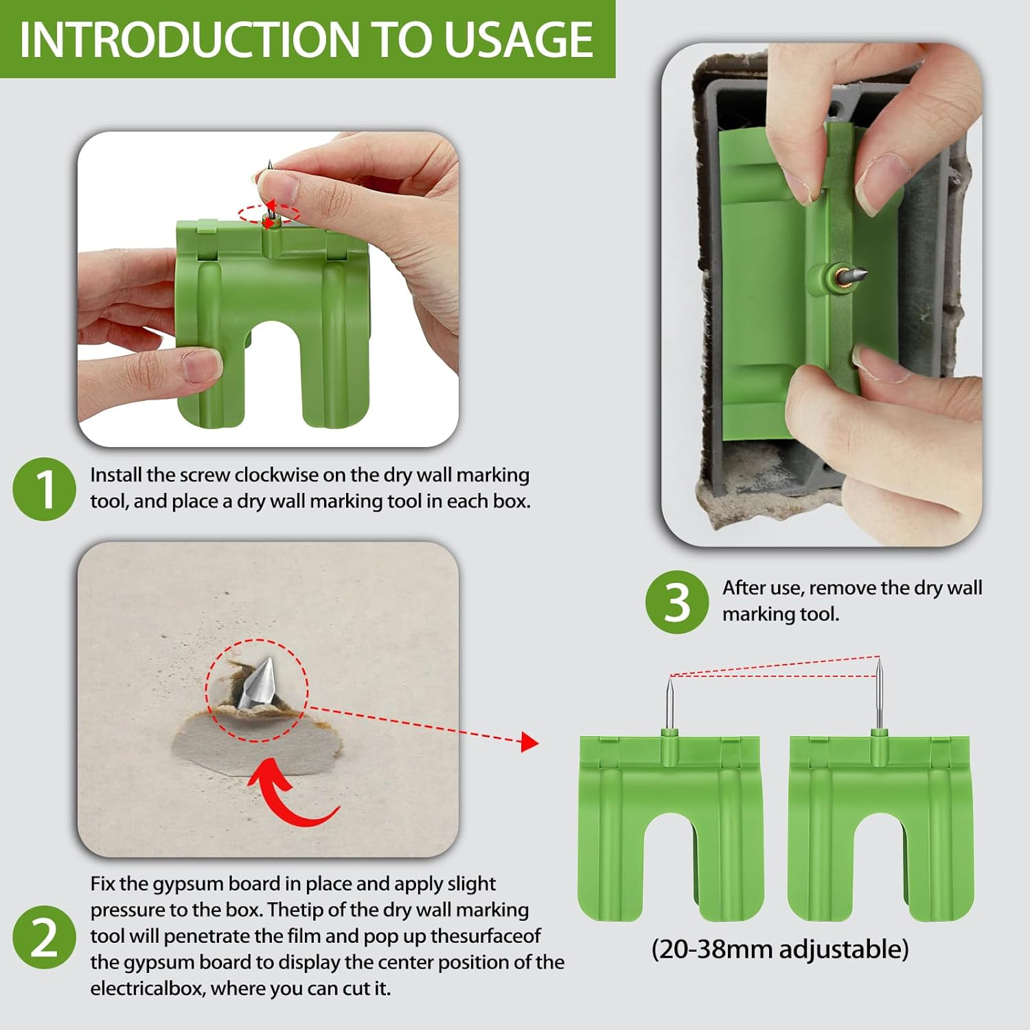 5 Pcs Outlet Marker for Drywall Installation Drywall Marking Tool for Electrical