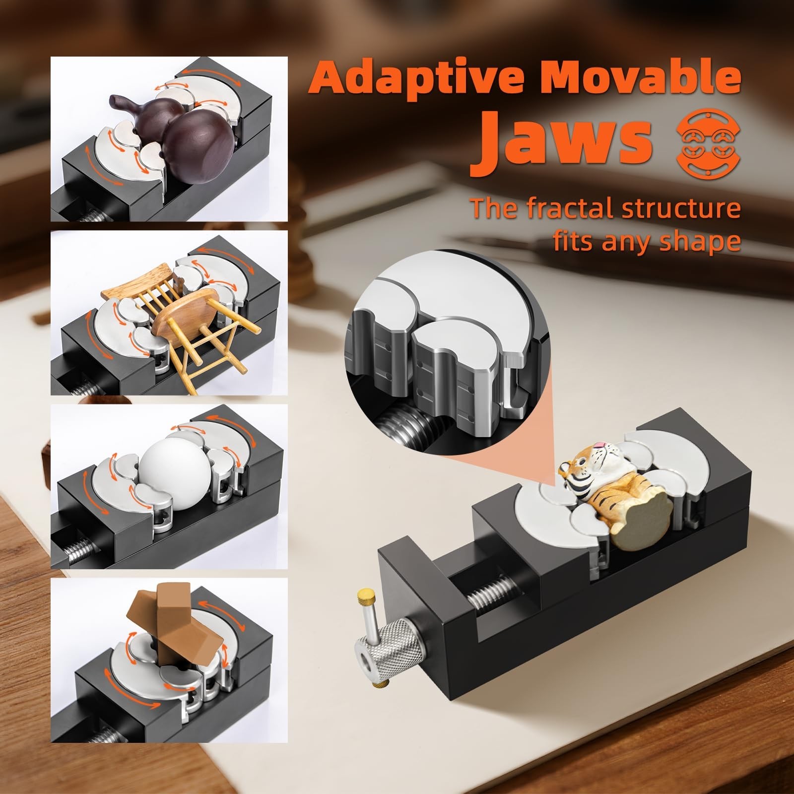 Luvan Mini Drill Press Vise 2.44" Jaw Self-Adjusting Precision Aluminum Clamp