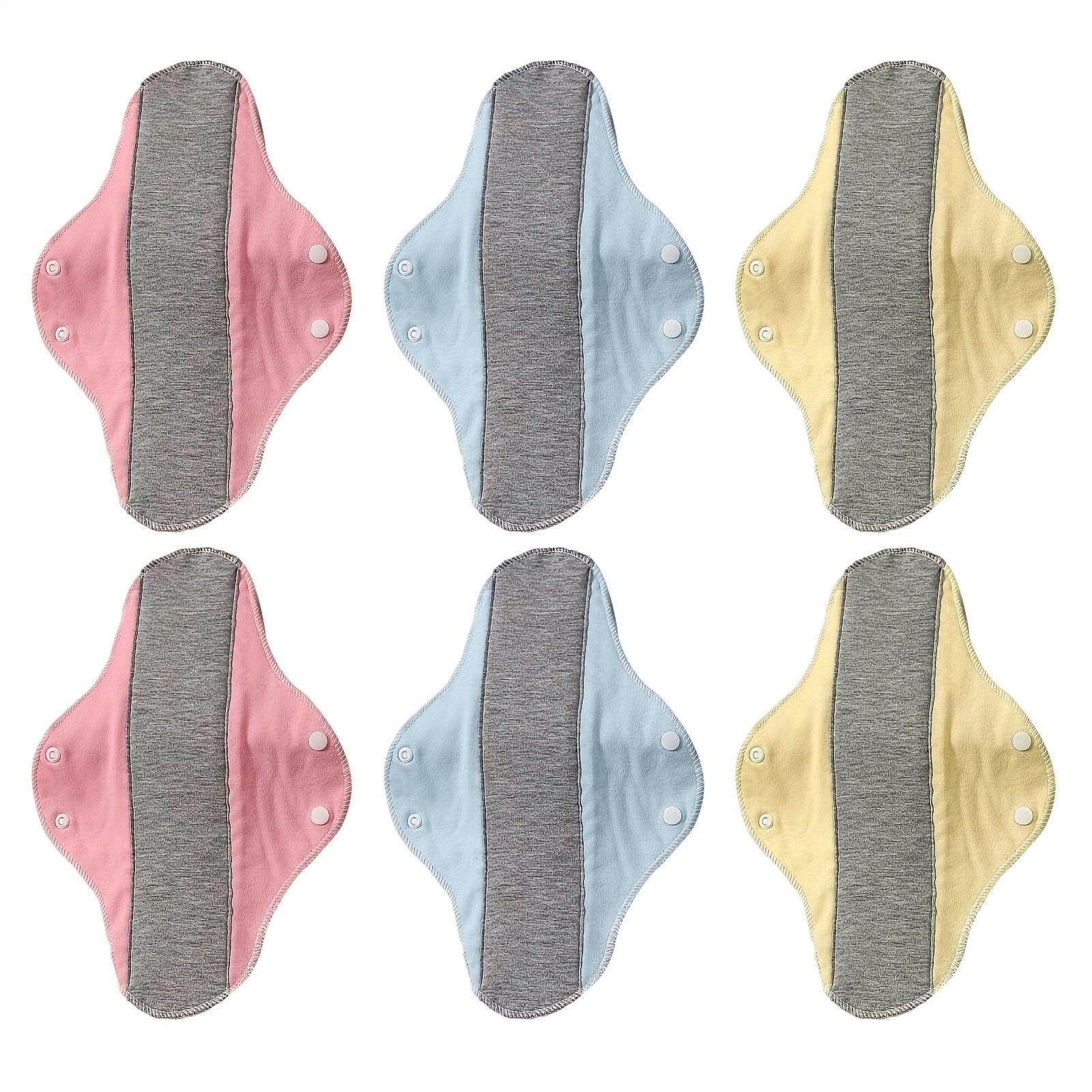 Reusable Sanitary Pads 6 Pieces Leakproof Washable Breathable Napkins