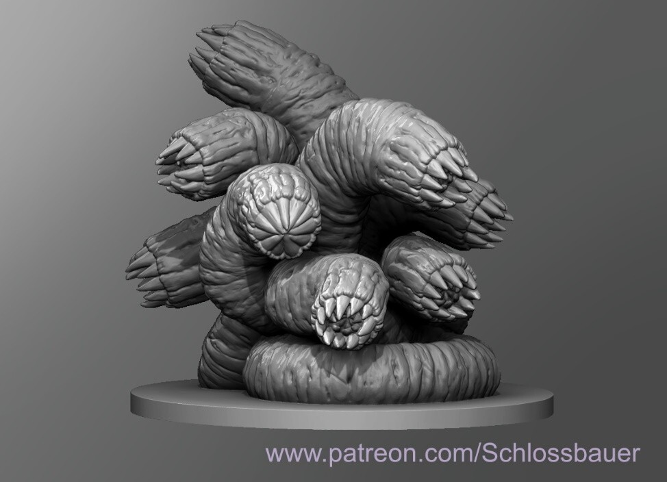 Hydra Worm Creature Monster Manual 28mm Scale DND D&D Miniature SB
