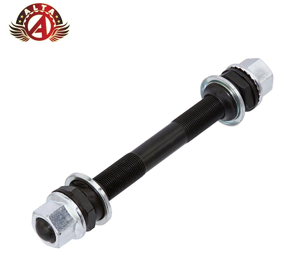 ALTA GENUINE 165MM LONG FRONT 14MM HUB AXLE IN BLACK FOR FREEWHEEL