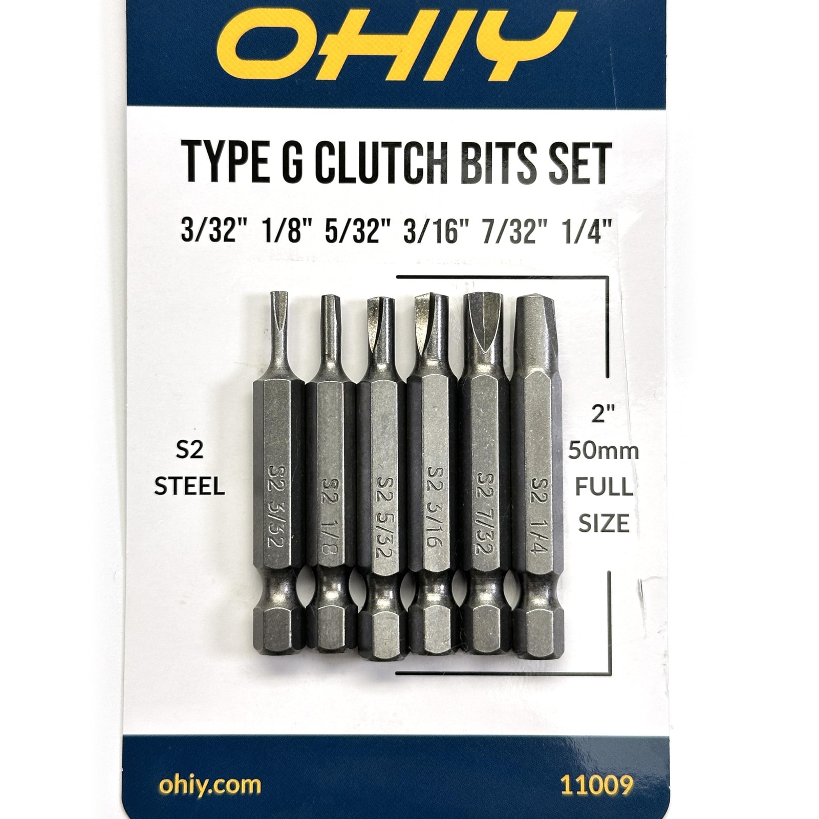 Type G Clutch Bits Set, 6 Sizes One Size