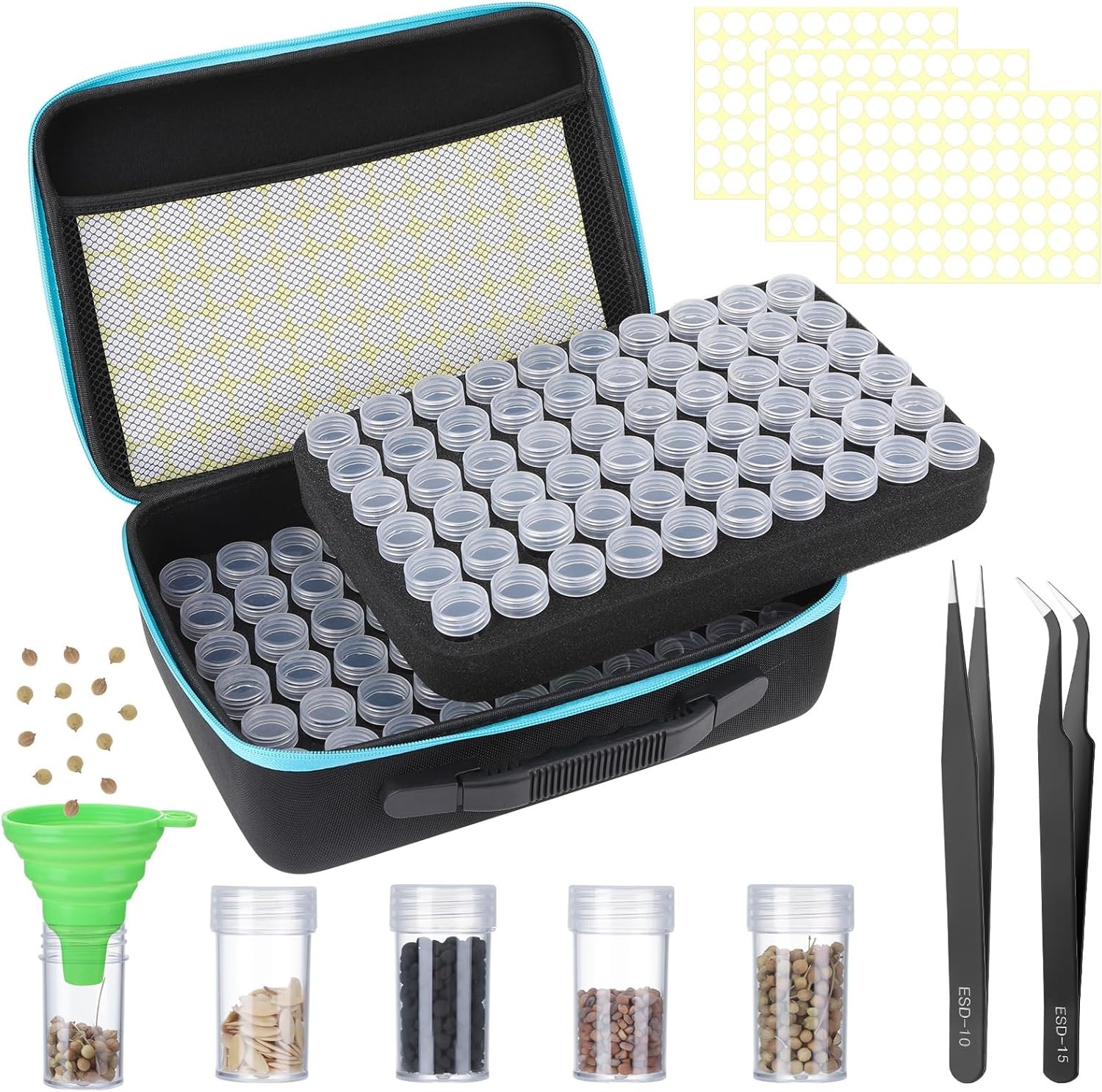 XLSXEXCL120 Slots Seed Storage Organizer Sturdy A-120 Slots, Blue
