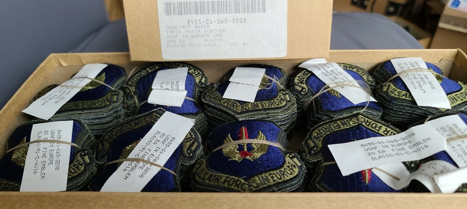 200-USAF Patches in Europe Subdued-WHOLESALE-DEALER LOT- U.S. AIR FORCE