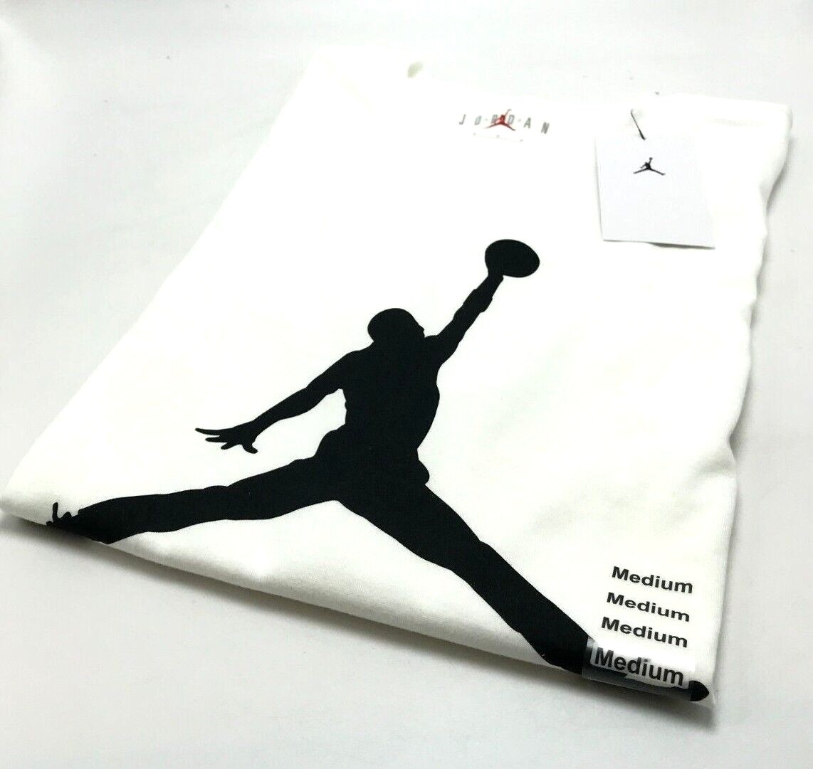 *NEW* Men's NIKE AIR JORDAN JUMPMAN PRINT CREW T SHIRTS WHITE (CJ0921 100)