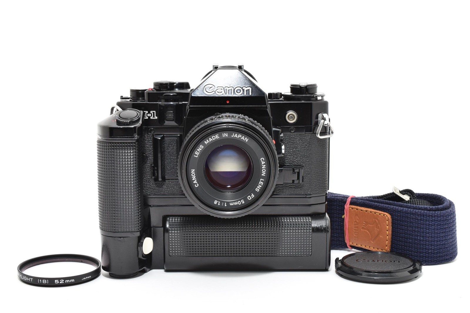 🎦[Near MINT w/Strap]Canon A-1 A1 Motor Drive MA NewFD NFD 50mm f1.8 From JAPAN