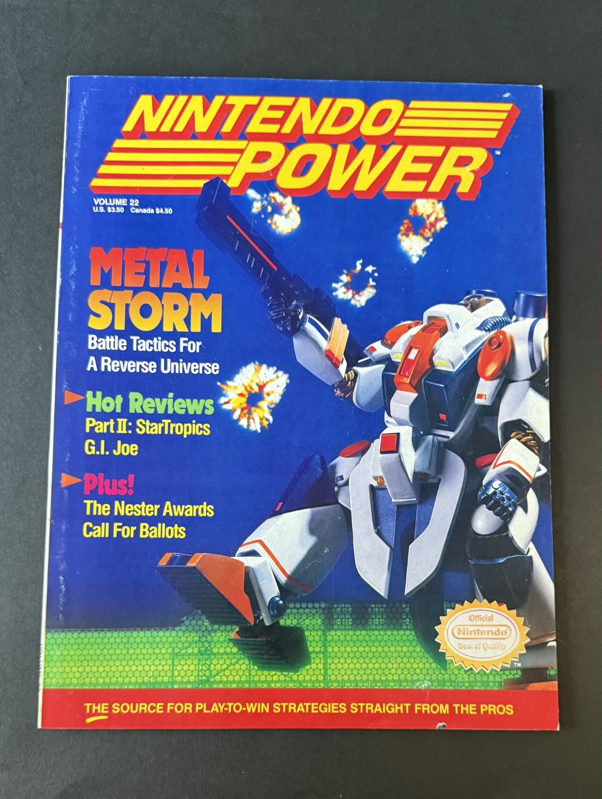 Nintendo Power Vol 22 March 1991 Metal Storm No Address Label -Poster & Inserts