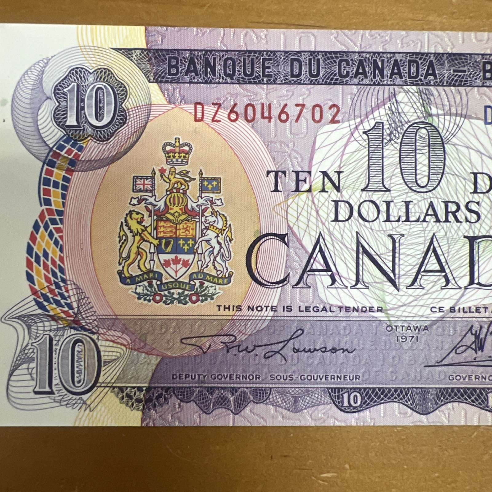 Bank Of Canada 10 Dollar Banknote P88C 1971 Unc