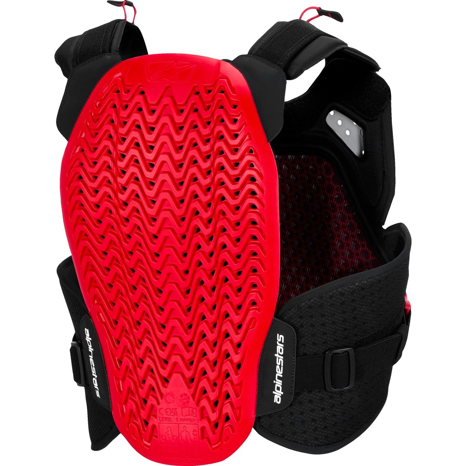 Alpinestars A-4 Plasma Chest Protector - Black/Red/White - XL/2X 6500526-132-XLX