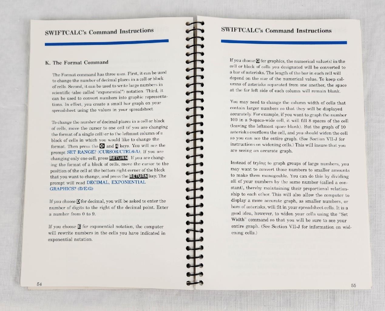 Timeworks SwiftCalc w/ Sideways for Commodore 64 & 128 Computers User's Manual