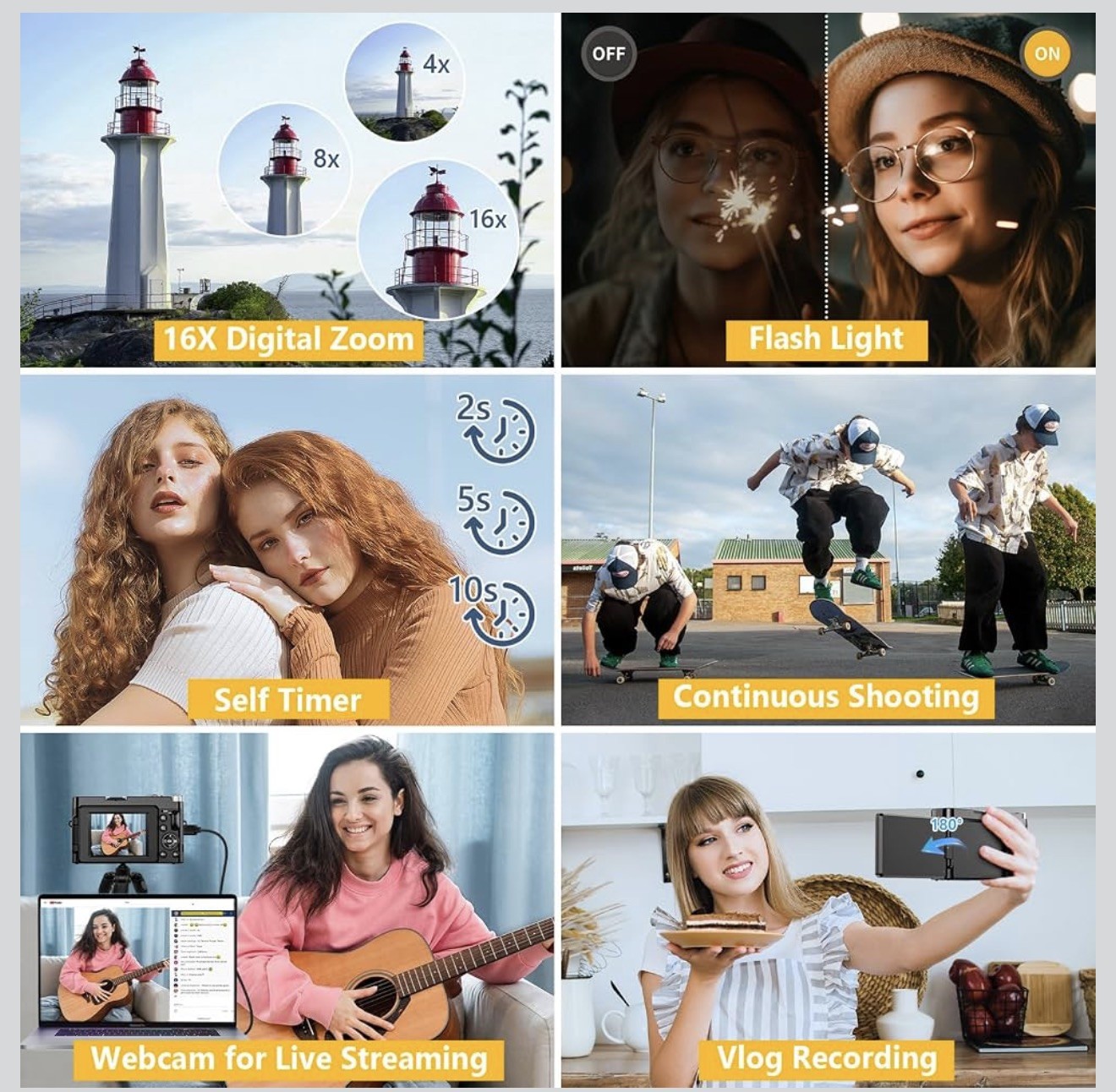 4K Digital Camera for Photography, Autofocus 64MP Vlogging Camera for YouTube...
