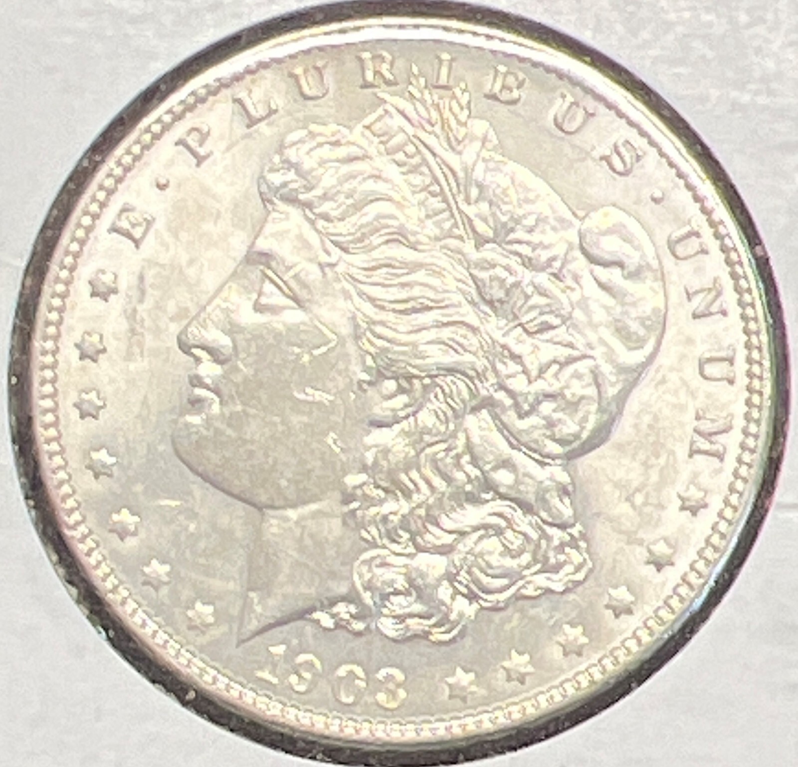 1903 MORGAN SILVER DOLLAR GRADES UNCIRCULATED+ ACTUAL COIN SM13069
