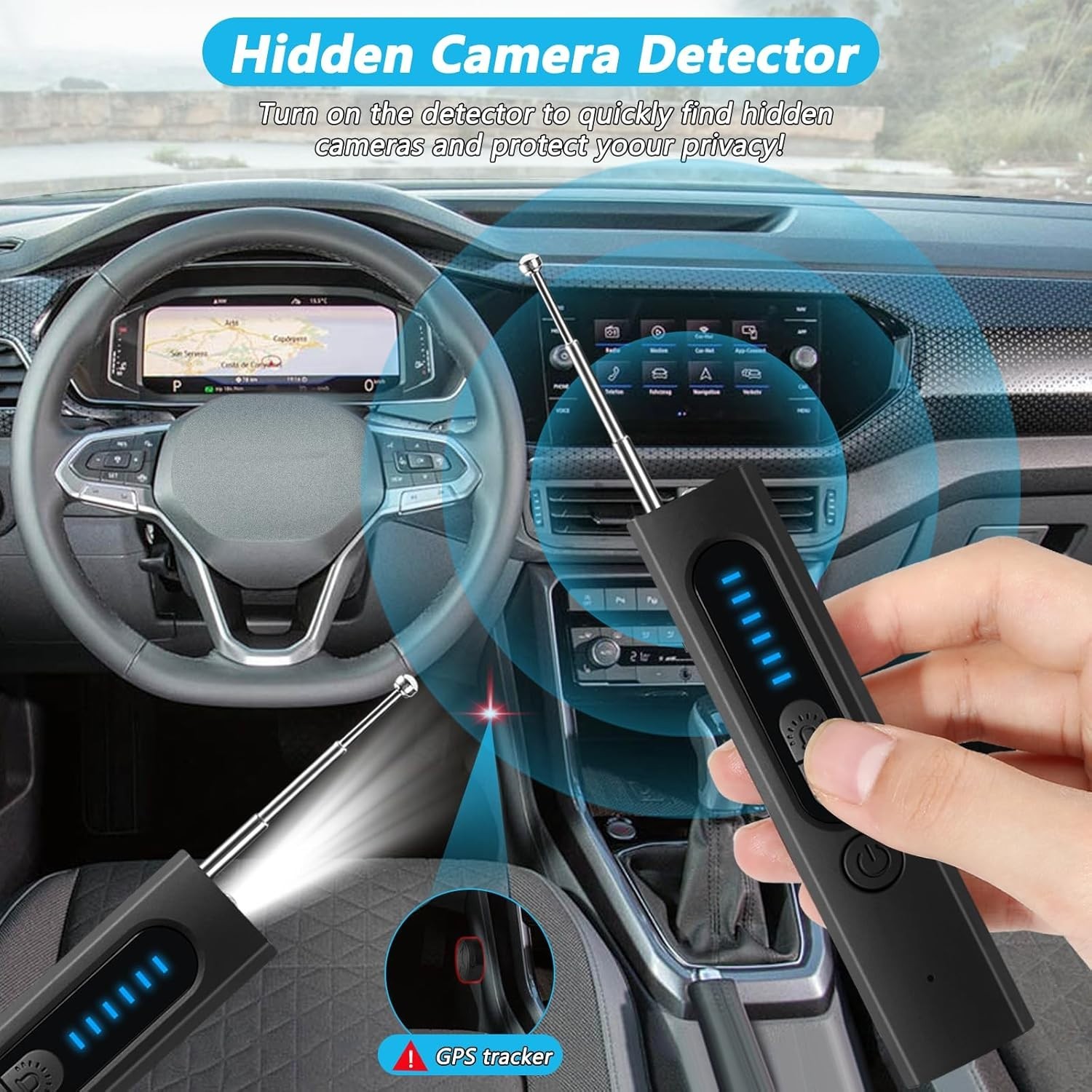 Bug Detector & Listening Device Finder - Wireless, Compact Design
