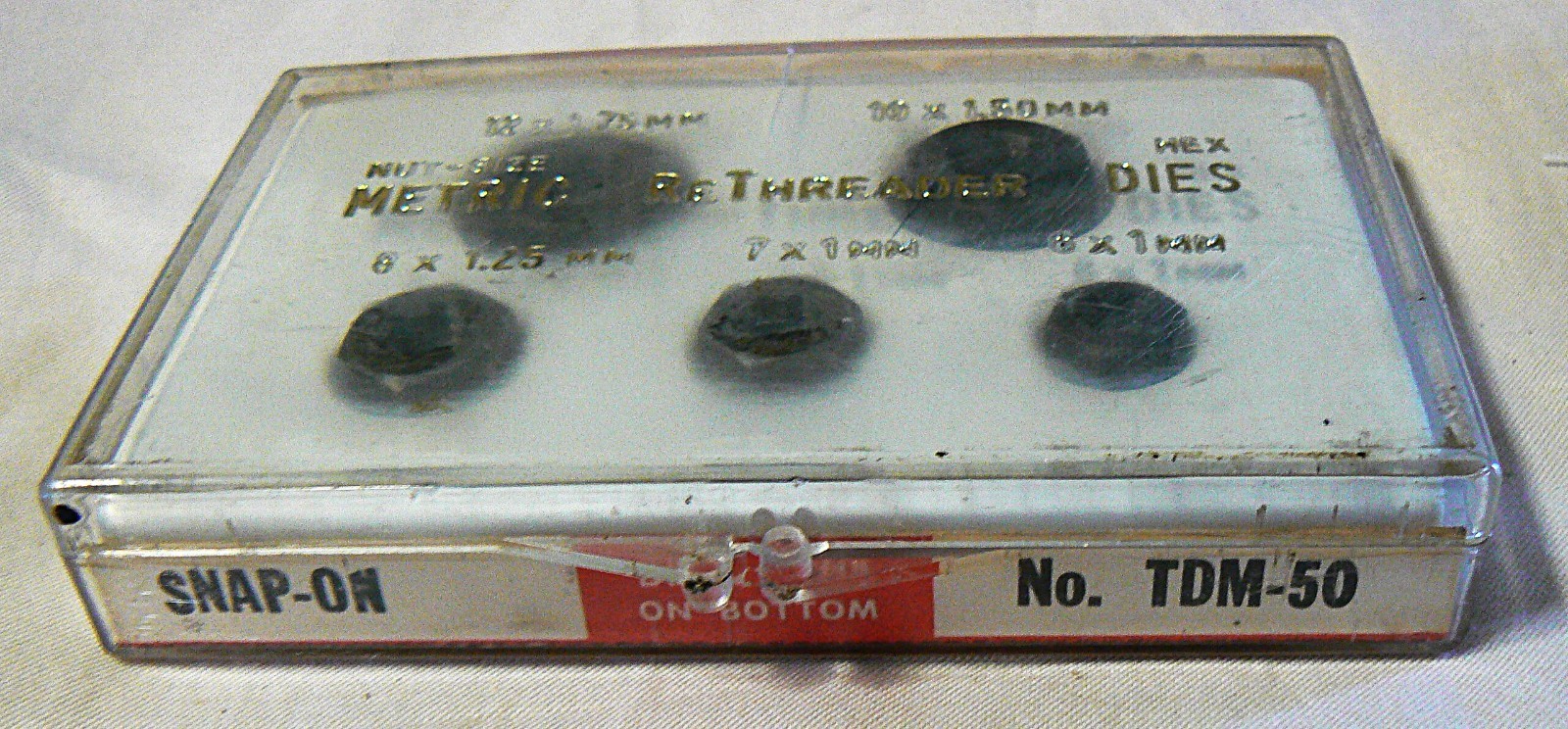 Snap-On TDM-50 5 Piece Metric Hex Rethreader Die Set