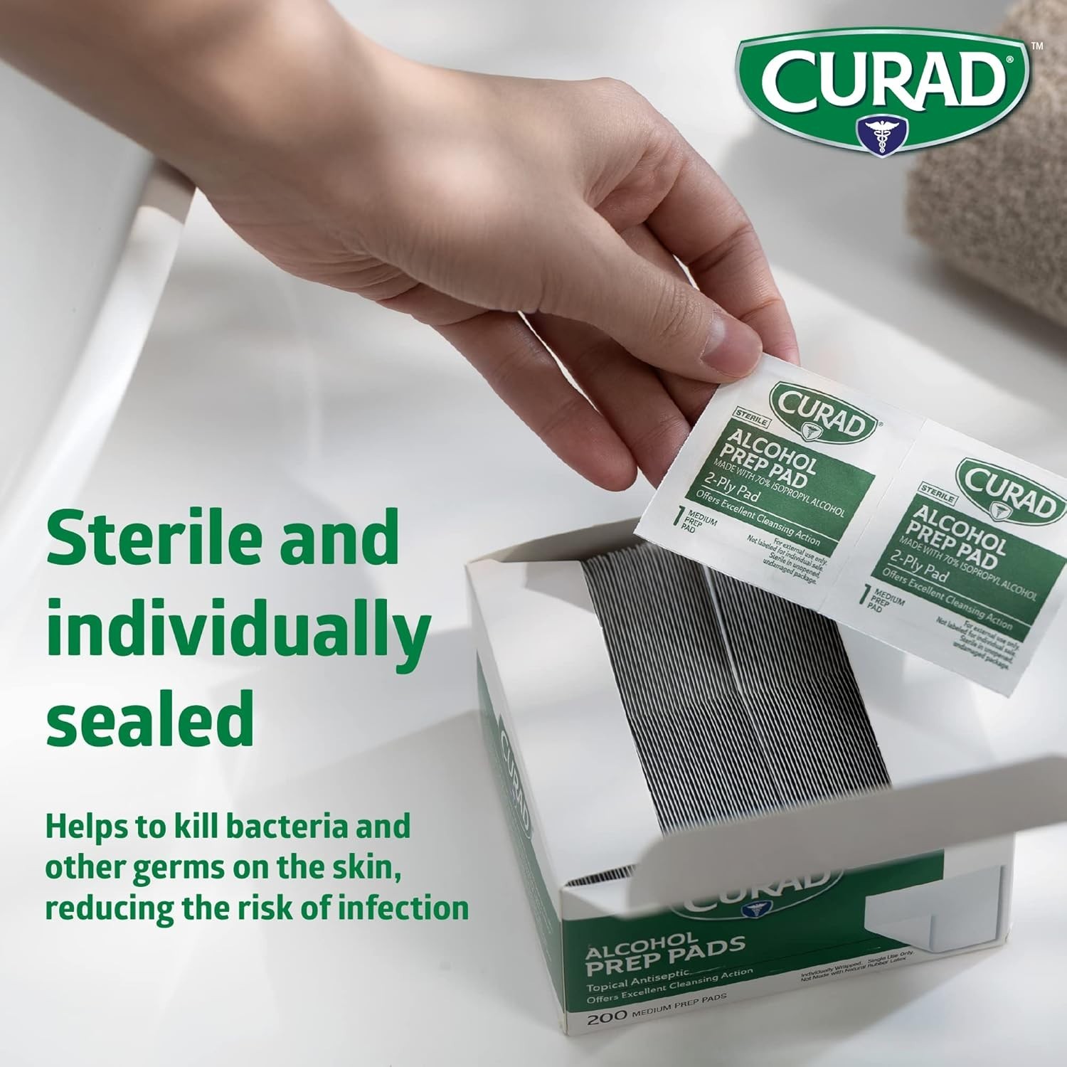 400 Count Individually Wrapped Alcohol Prep Pads - Essential First Aid Wipes