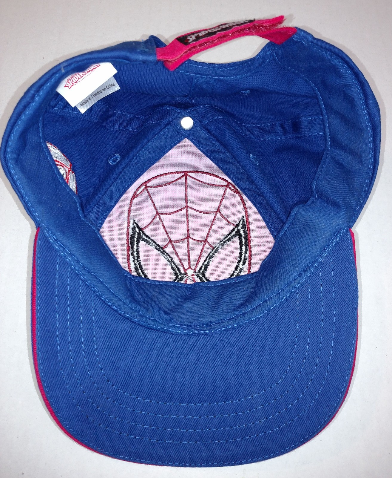 Ultimate Spider-Man Marvel Youth Hat Hook & Loop Adjustable Cap Blue Red