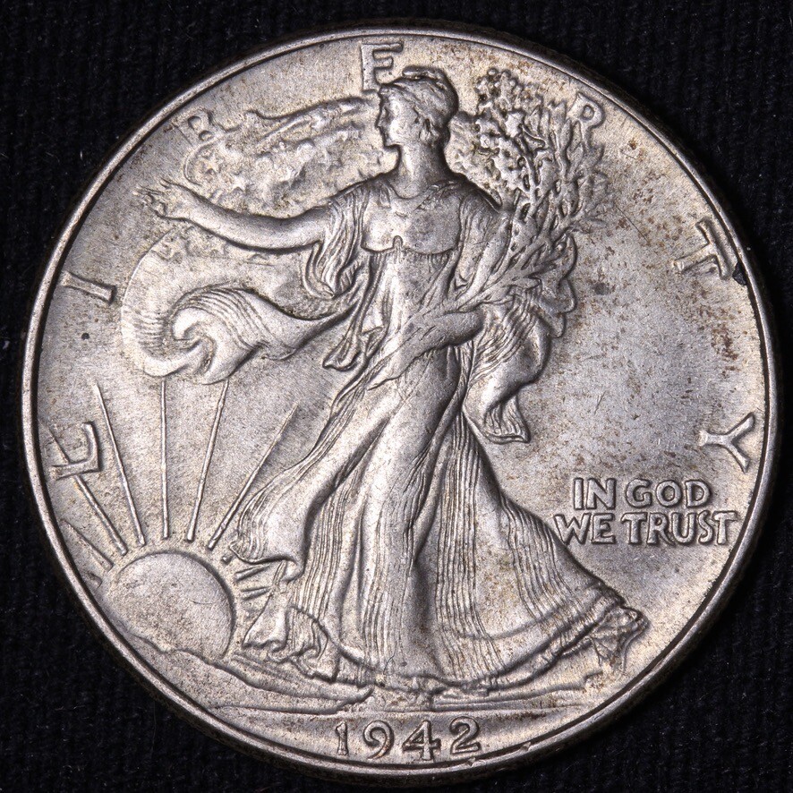 1942 Walking Liberty Half Dollar CHOICE AU+ FREE SHIPPING E689 VTL