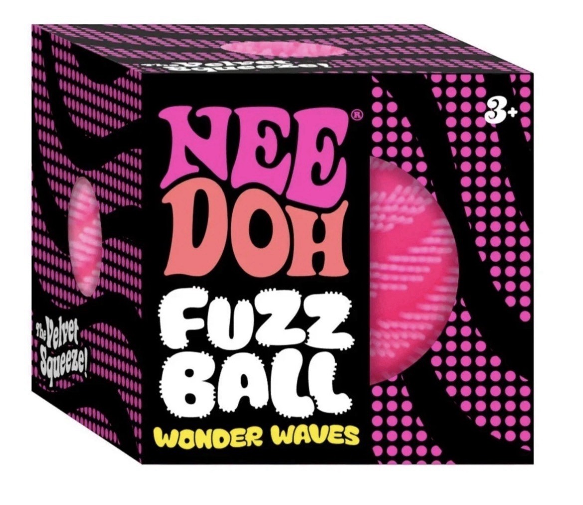 NeeDoh Fuzz Ball Wonder Waves PINK Nee Doh Squishy NEW Authentic Schelling