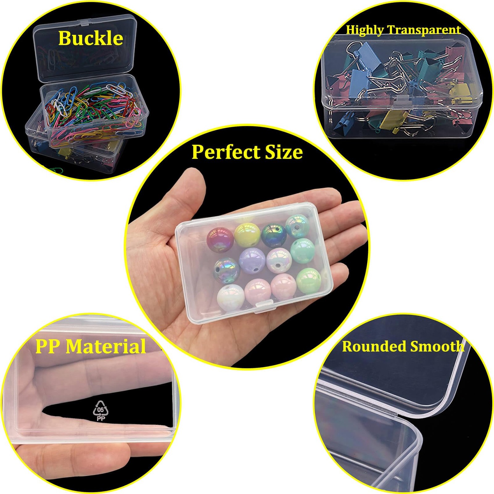 15pcs Bead Organizer Boxes, Medium 1 Pack 15 Pcs 3.1" x 2.2" x 1.2", Clear