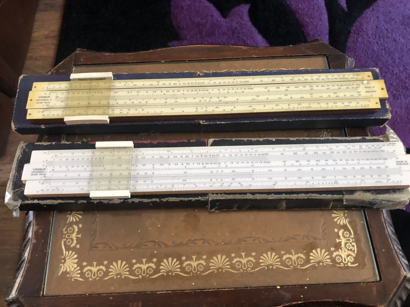 Vintage Unique l + II Slide Rulers Made in England