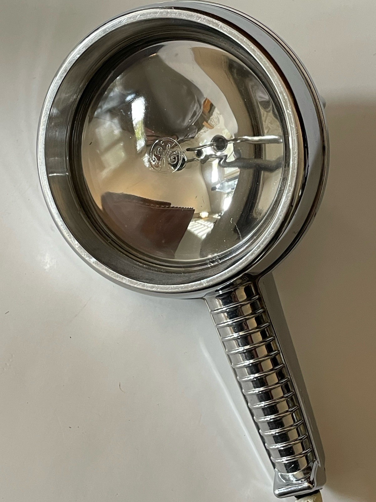 Vintage Chrome Pathfinder Model 777 Hand Held Spotlight 12 VOLT Tested - Works