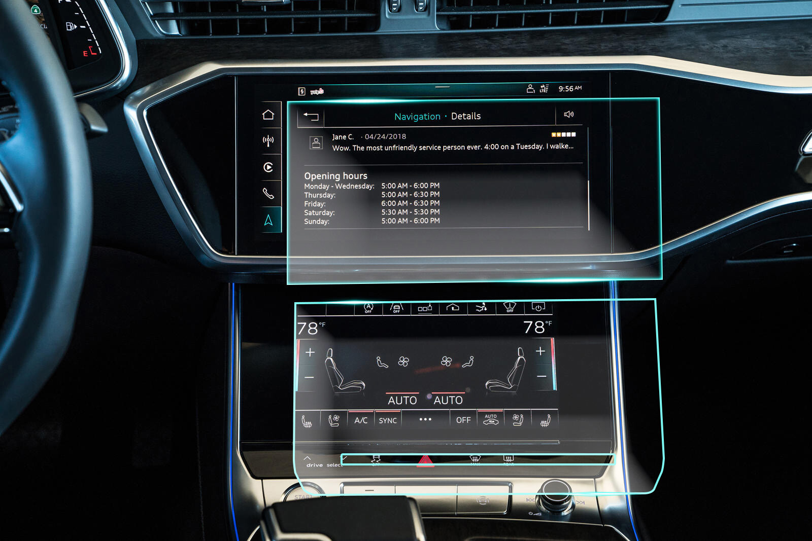 Crystal Clear Screen Protector for 2021 Audi A7 Vehicle Navigation