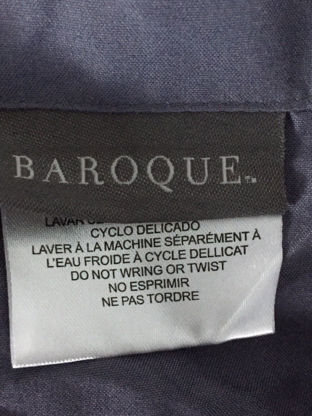 Baroque Solid Medium Gray 21 x 32" pair Pillow cases Polyester made in china