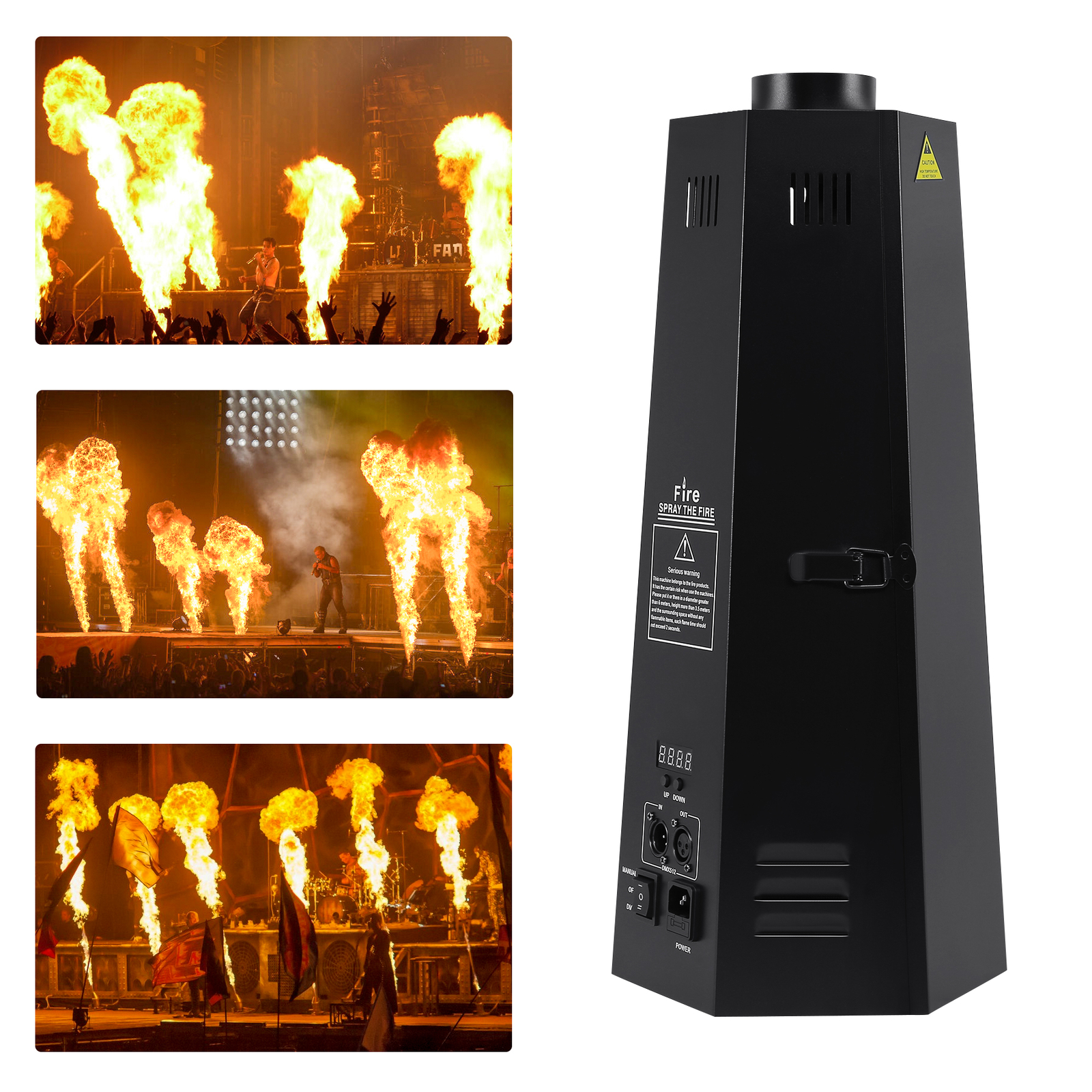 2pcs 200W DMX Fire Thrower Projector Disco Show Flame Effect Machine DJ Stage