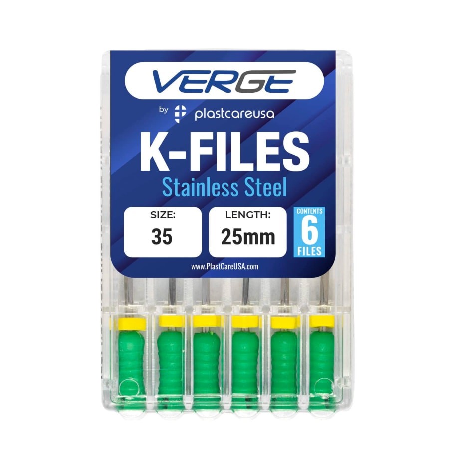 25mm Endodontic K Files Stainless Steel Pack of 6 Multiple Sizes