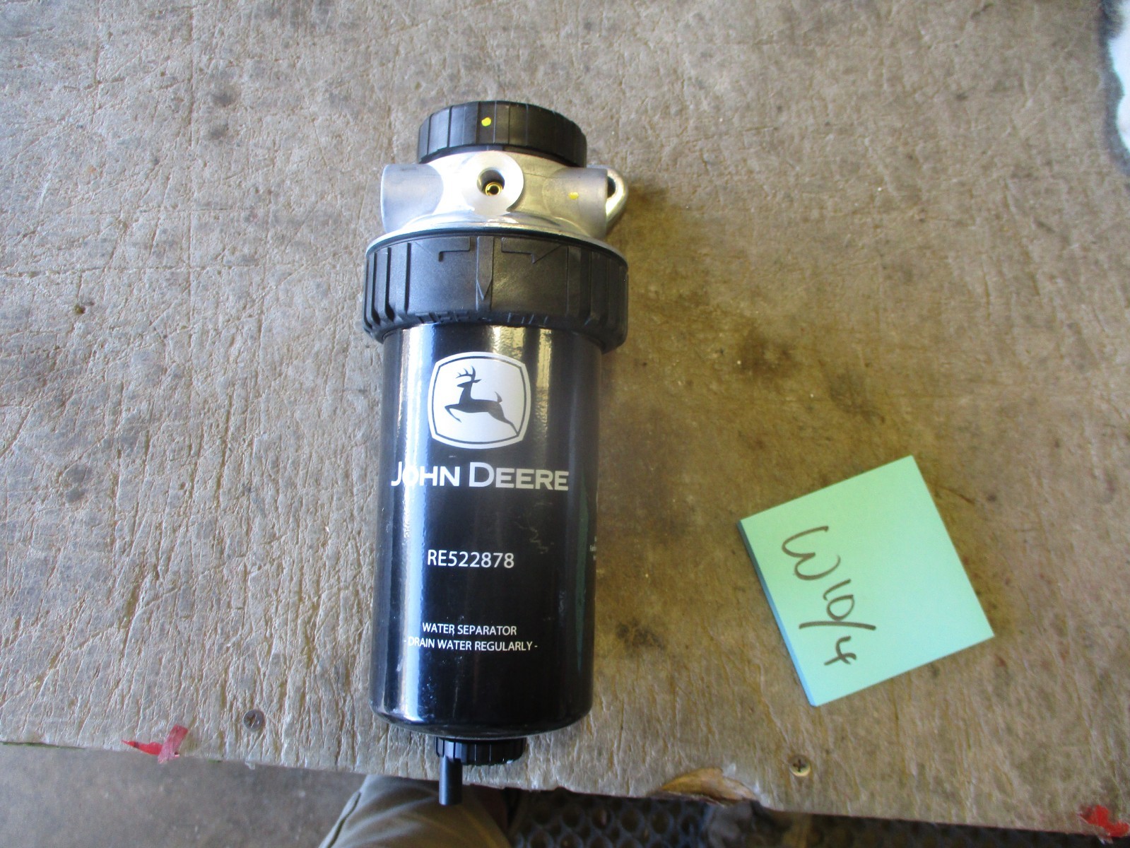 NOS John Deere Water Separator Fuel Filter RE522878, w/Wall Mount!