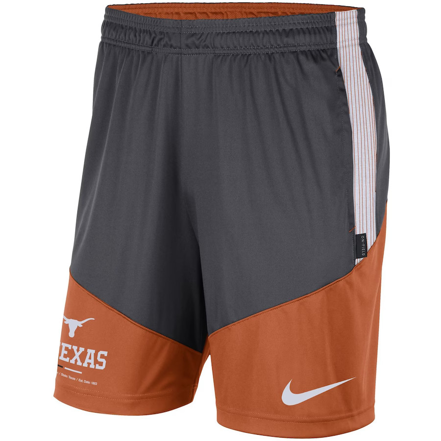 Men’s Large - Nike Texas Longhorns Team Dri-FIT Performance Shorts - Grey
