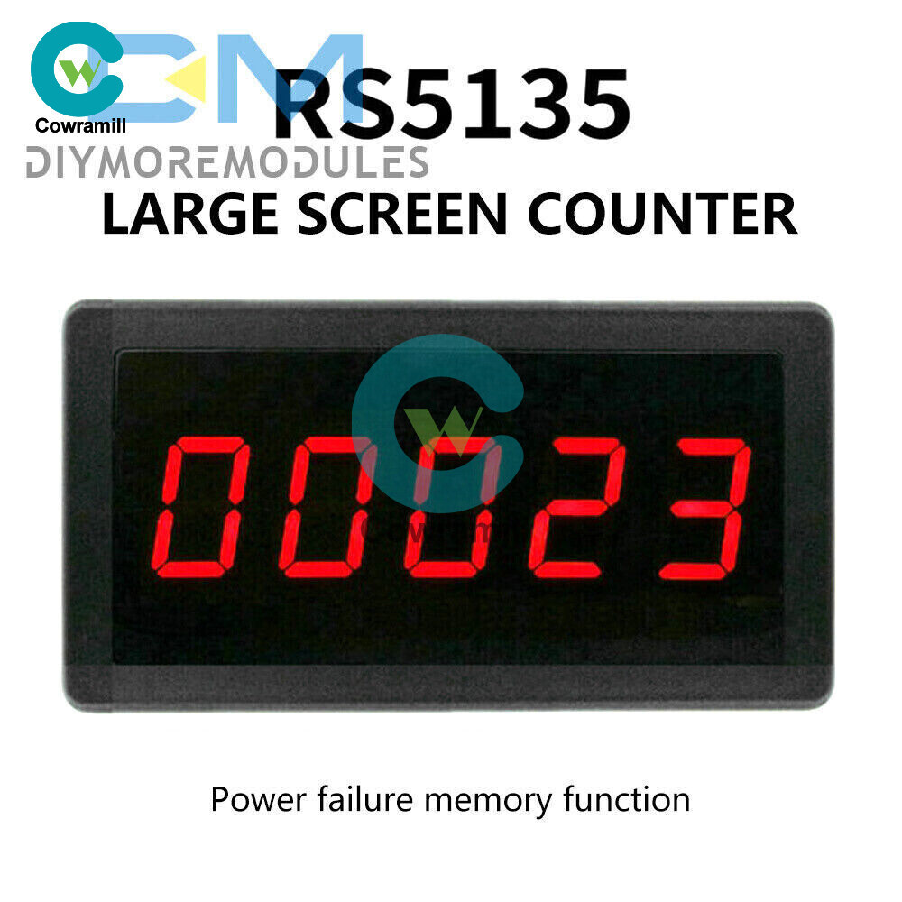DC 12-24V RS5135 0.56" Red 5-Digit Counter Meter Panel Up Plus Totalizer 0-99999