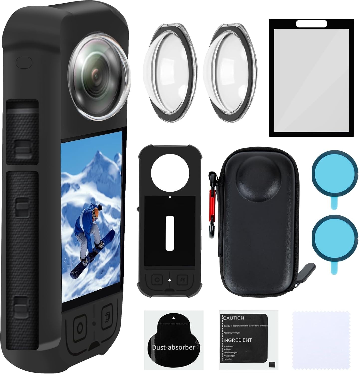 Insta360 X3 Ultimate Protection Bundle: Silicone Case, Screen Protectors & More