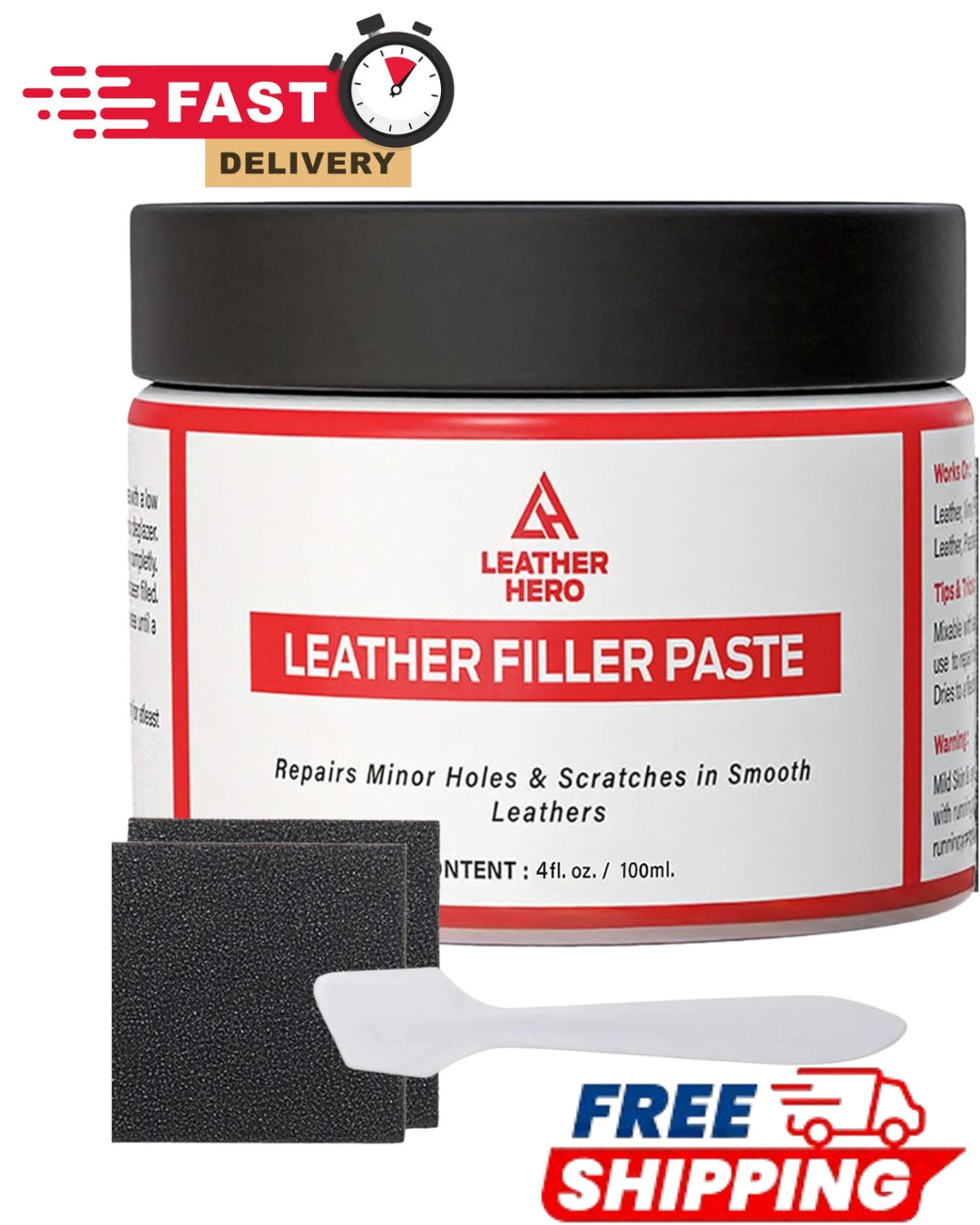 Leather Filler for Filling or Repairing Holes, Tears, Cracks, Scratches, for ...