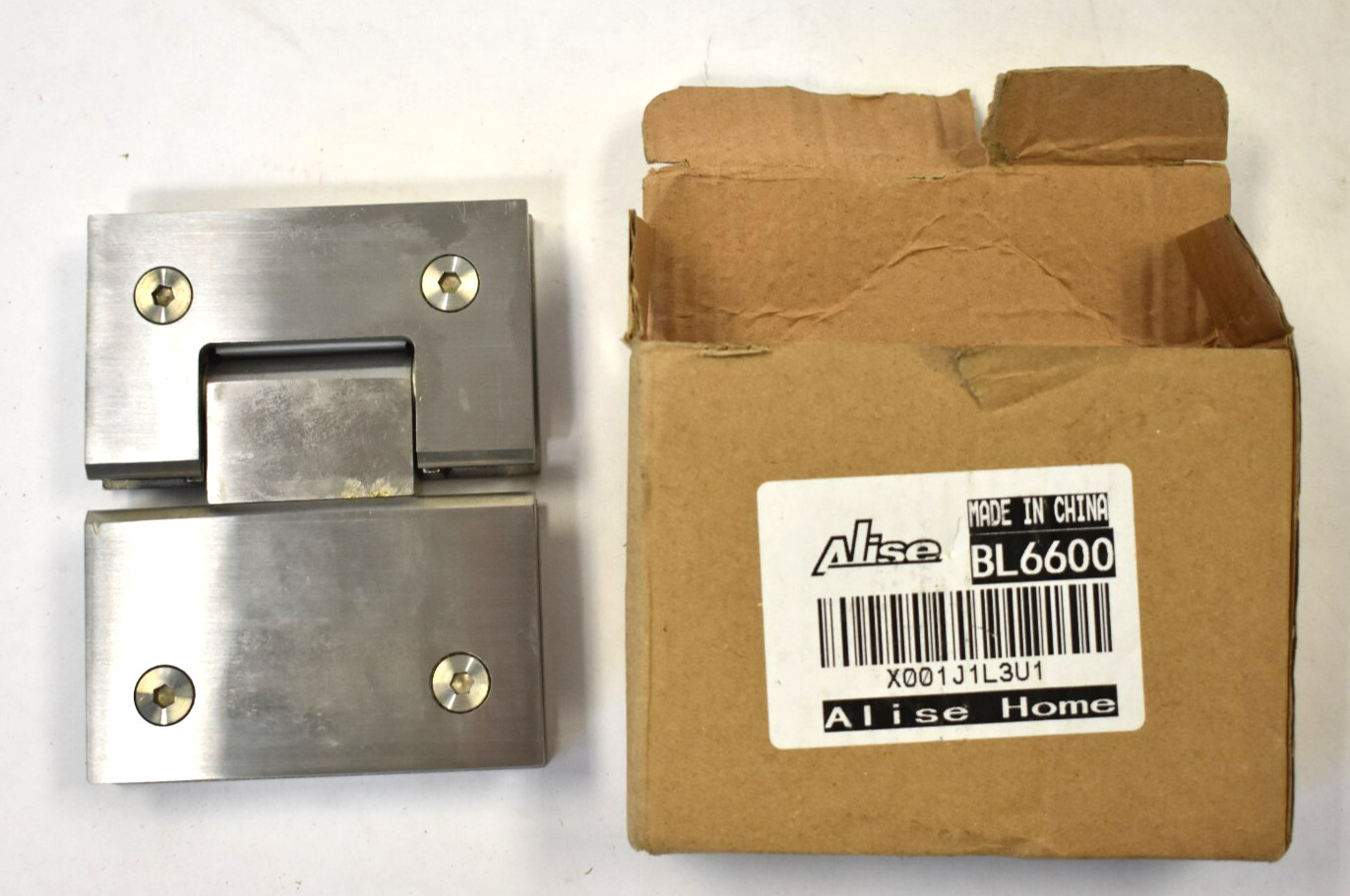 Alise Heavy Duty 180° Glass Door Hinge Replacement Brushed Stainless Steel