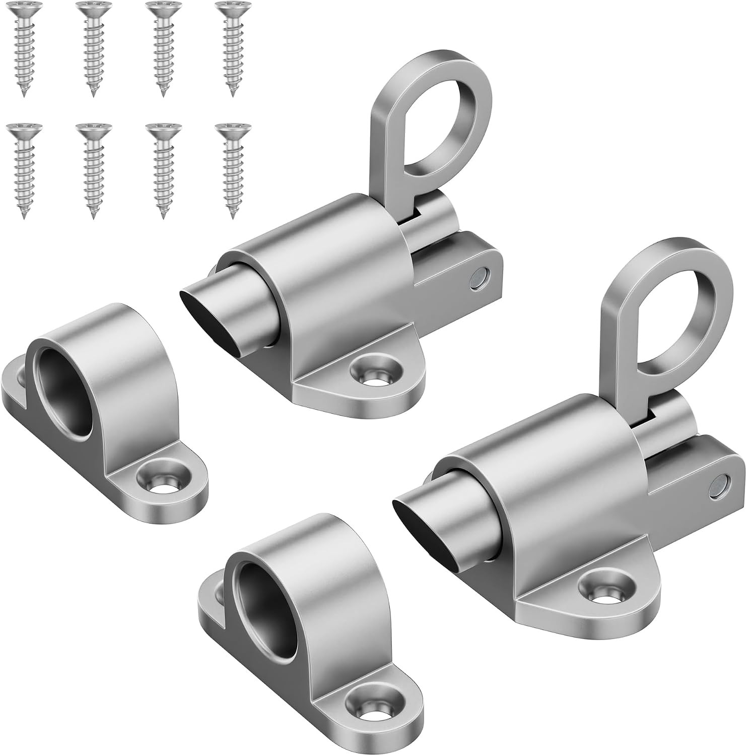 Aluminum Alloy Self Closing Door Gate Window Cabinet Latch 2 Pack Heavy Duty
