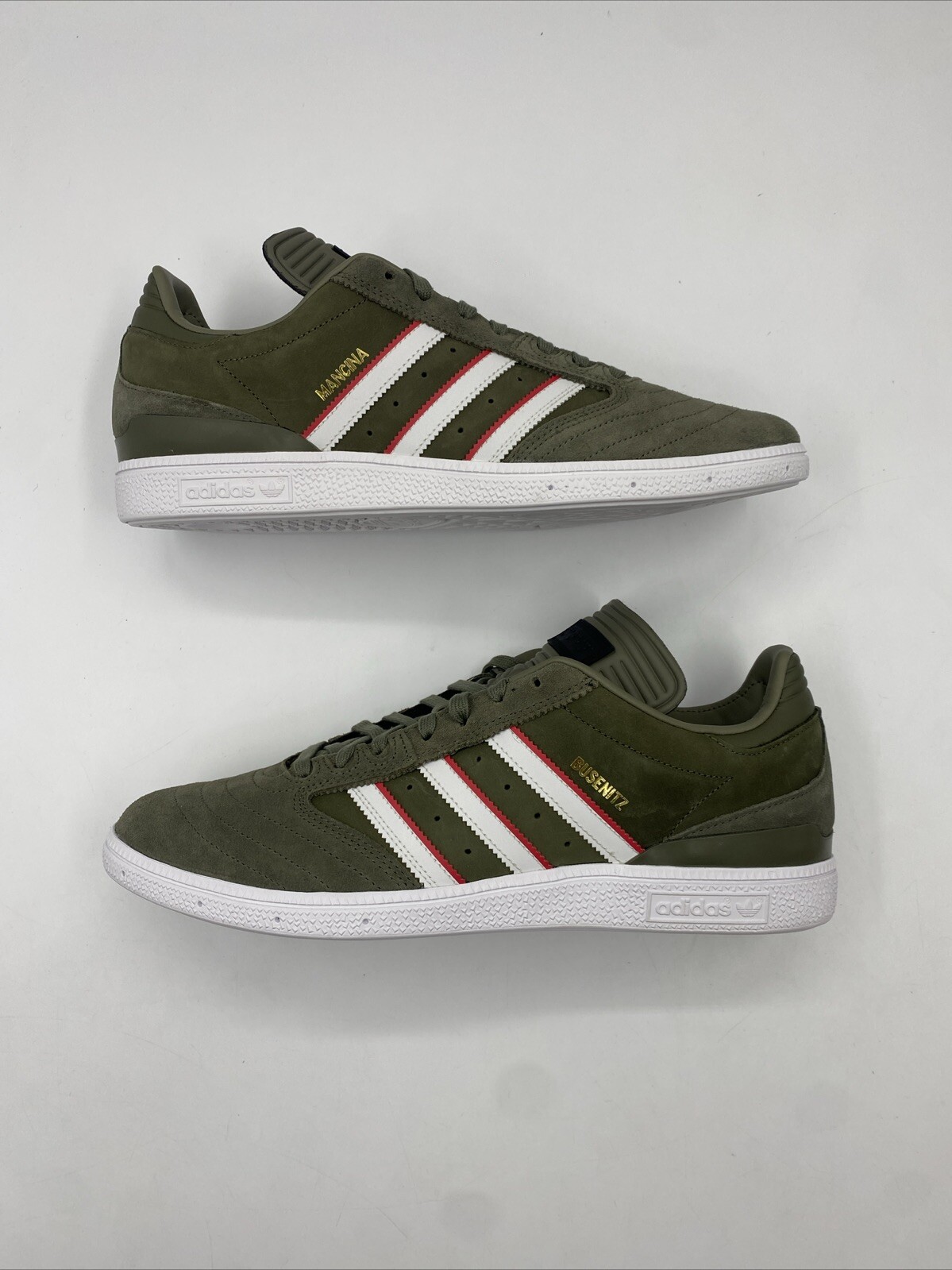 Adidas BUSENITZ DAN MANCINA Olive Strata Red White ID3370 Men’s Sizes 12-14