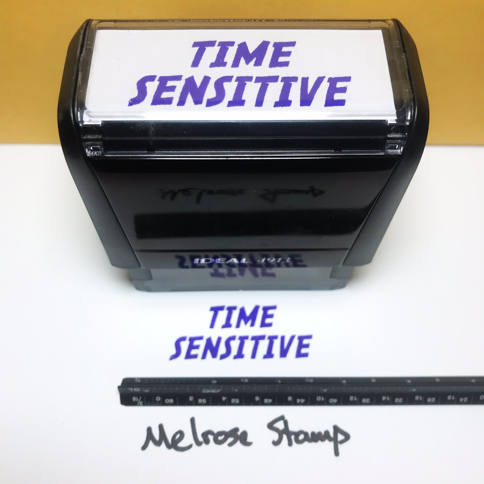 Time Sensitive Rubber Stamp Purple Ink Self Inking Ideal 4913