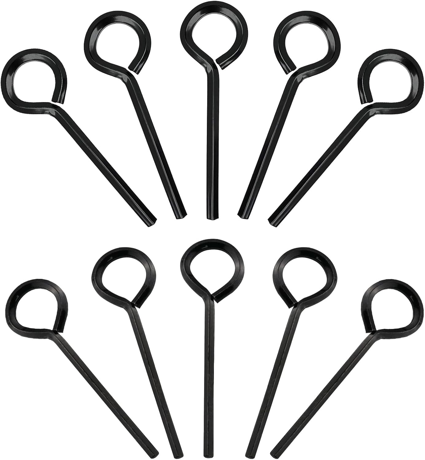 10 PCS Black Standard Hex Dogging Key with Full 1/8 inch, 5/32