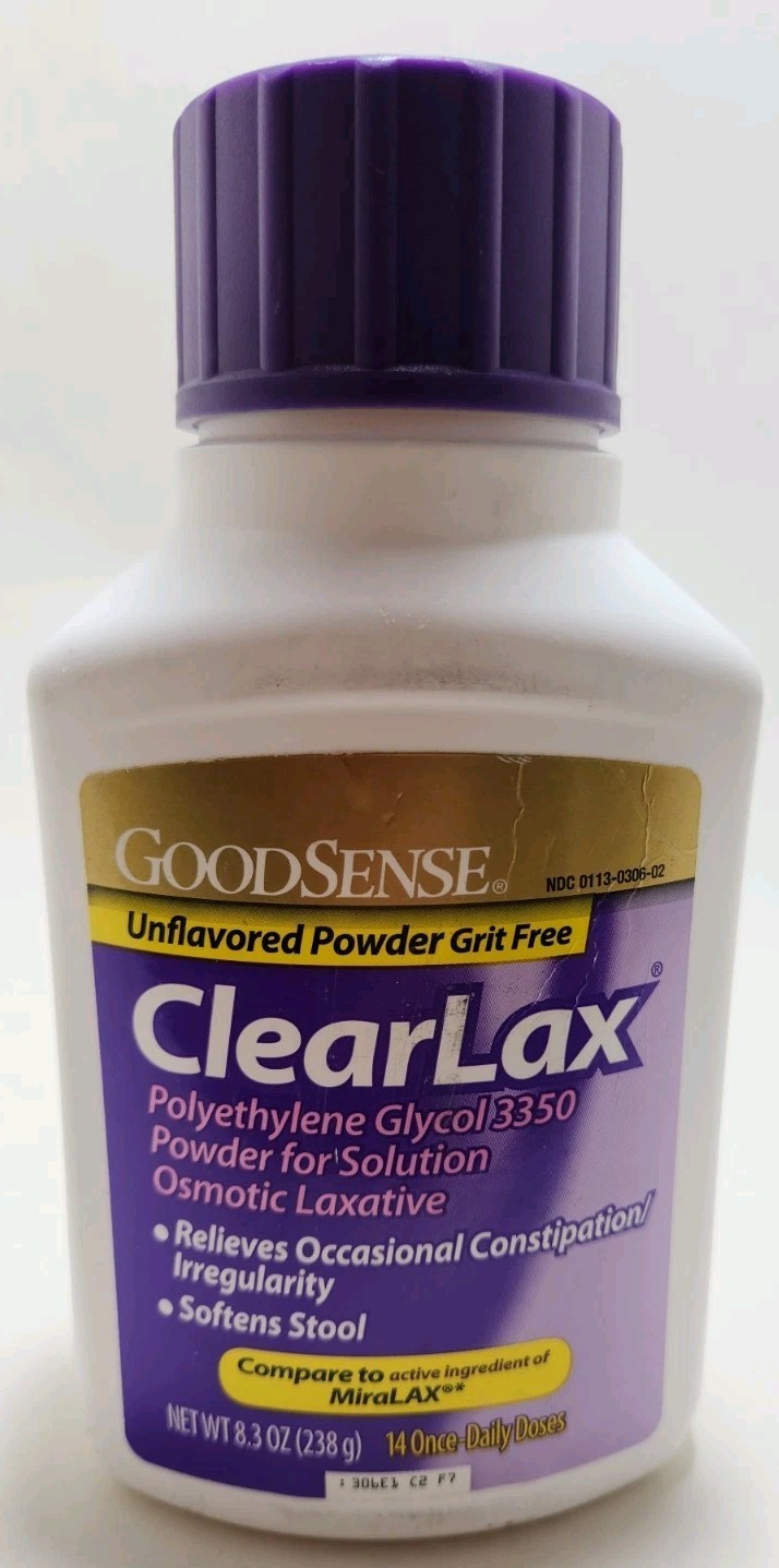 GoodSense ClearLax Polyethylene Glycol 3350 Powder Osmotic Laxative 8.3oz 06/28