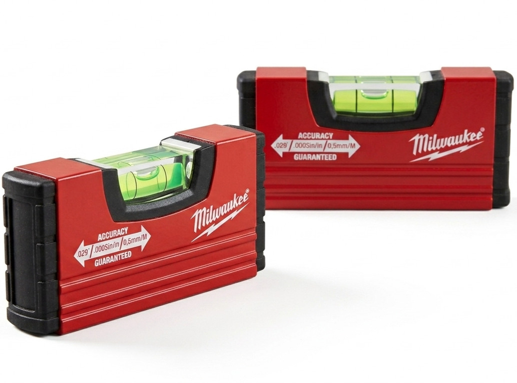 Set of 2 MILWAUKEE Minibox Level Red NEW Perfect Size For Small Tight Spaces