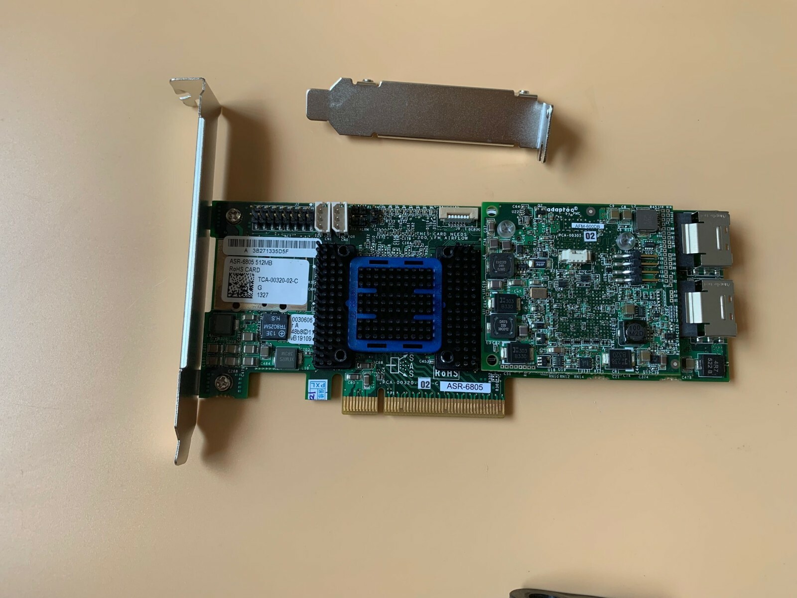 Adaptec Raid 6805 SAS PCIe 8 port 512mb RAID 0, 1, 5, 6, 10, 50, JBOD, 1E, 5EE,