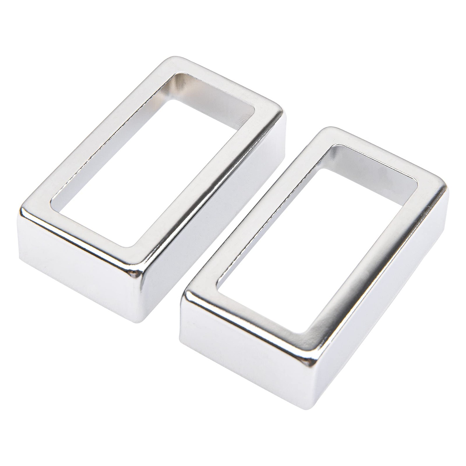 2Pcs Yootones Open Brass 2.76 inches x 1.5 x 0.79 inches, Silver